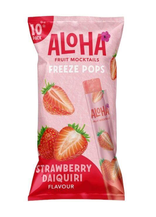 Aloha Mocktail Freeze Pops Strawberry Daiquiri 10-pack