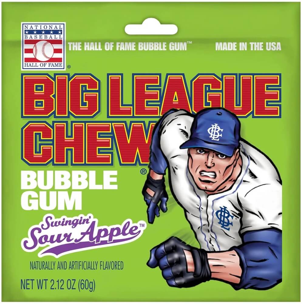 Big League Chew Bubble Gum Sour Apple 60g