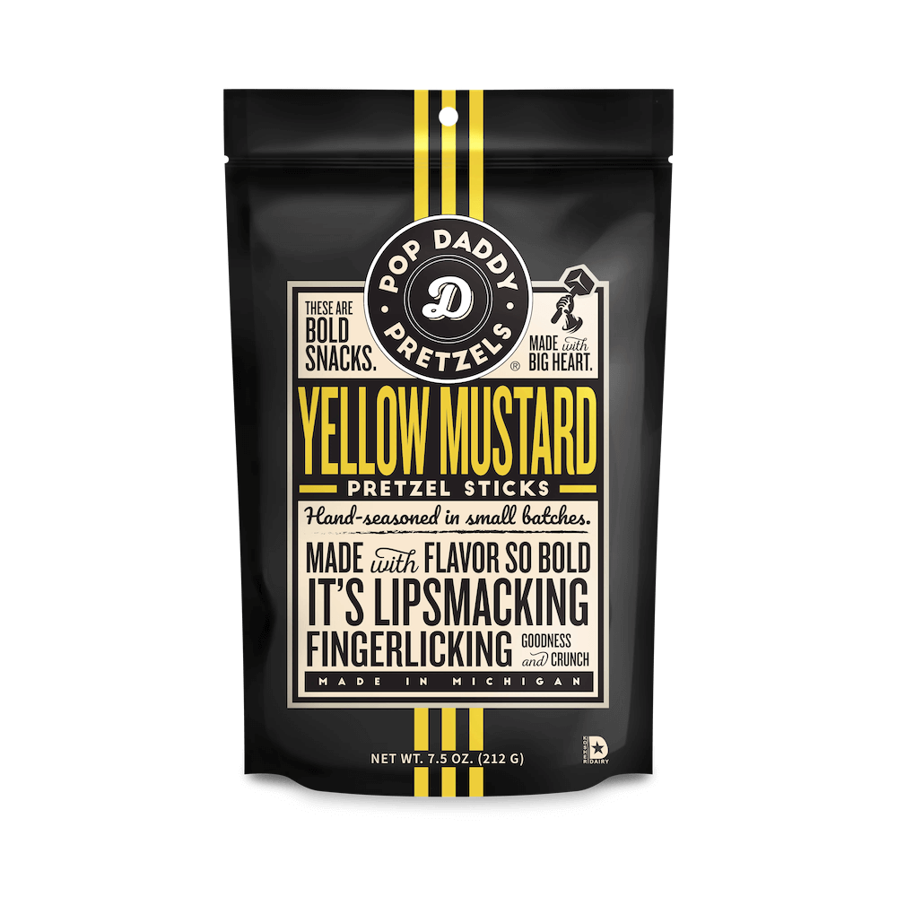 Pop Daddy Pretzel Sticks Yellow Mustard 212g (BF: 2025-04-03)