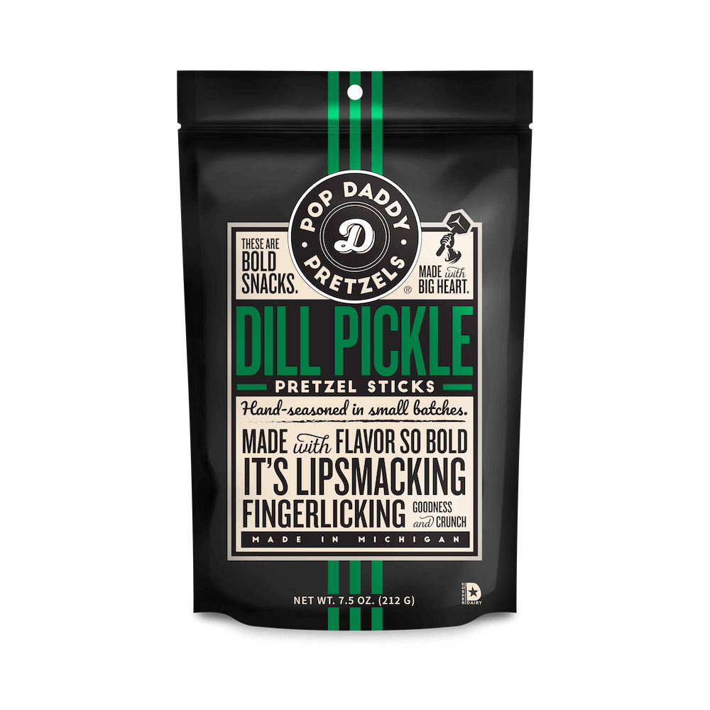 Pop Daddy Pretzel Sticks Dill Pickle 212g (BF: 2025-04-01)