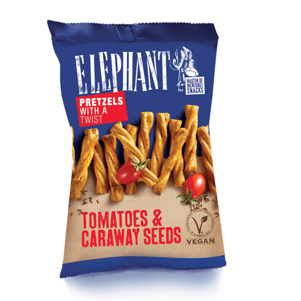 Elephant Pretzel Twist - Tomat & Kummin 70g