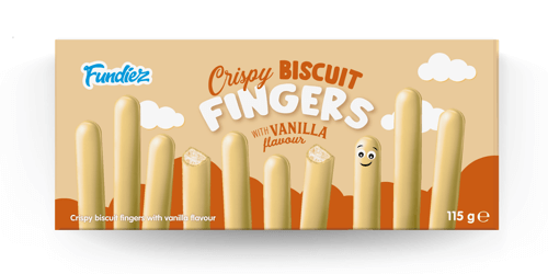 Fundiez Crispy Biscuit Fingers White 115g
