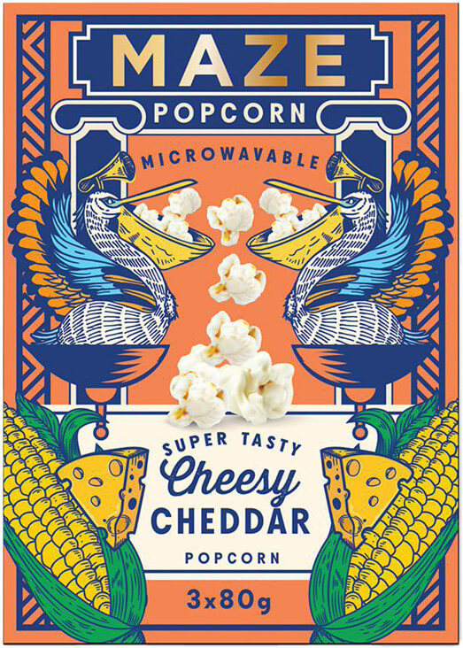 MAZE Popcorn Cheesy Cheddar 3-pack 240g