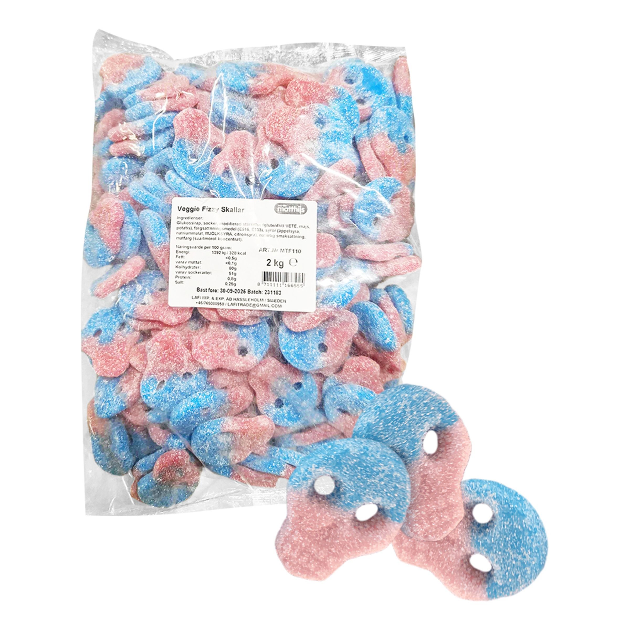 Fizzyskallar Storpack - 2 kg