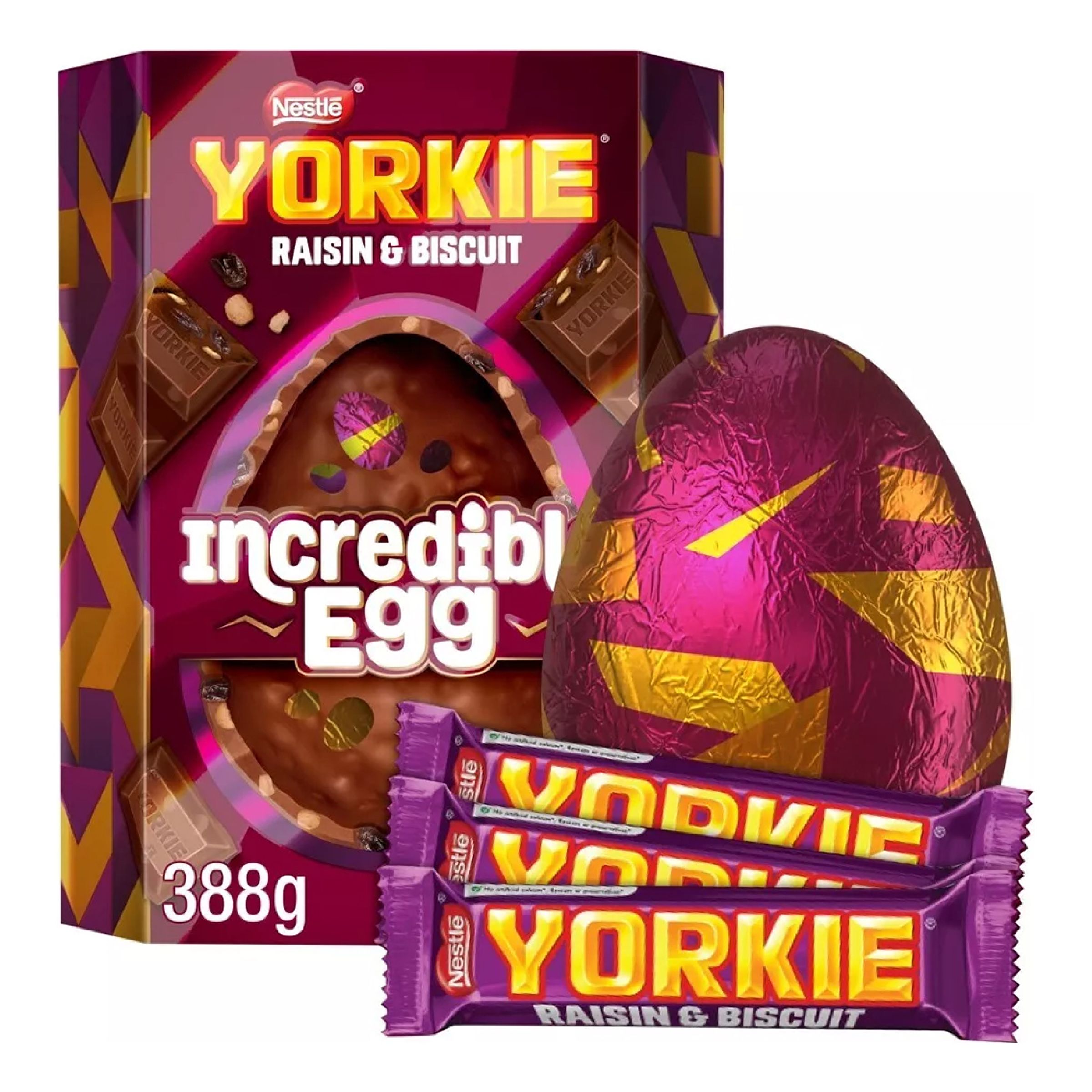 Yorkie Raisin & Biscuit Chocolate Incredible Egg - 388 gram