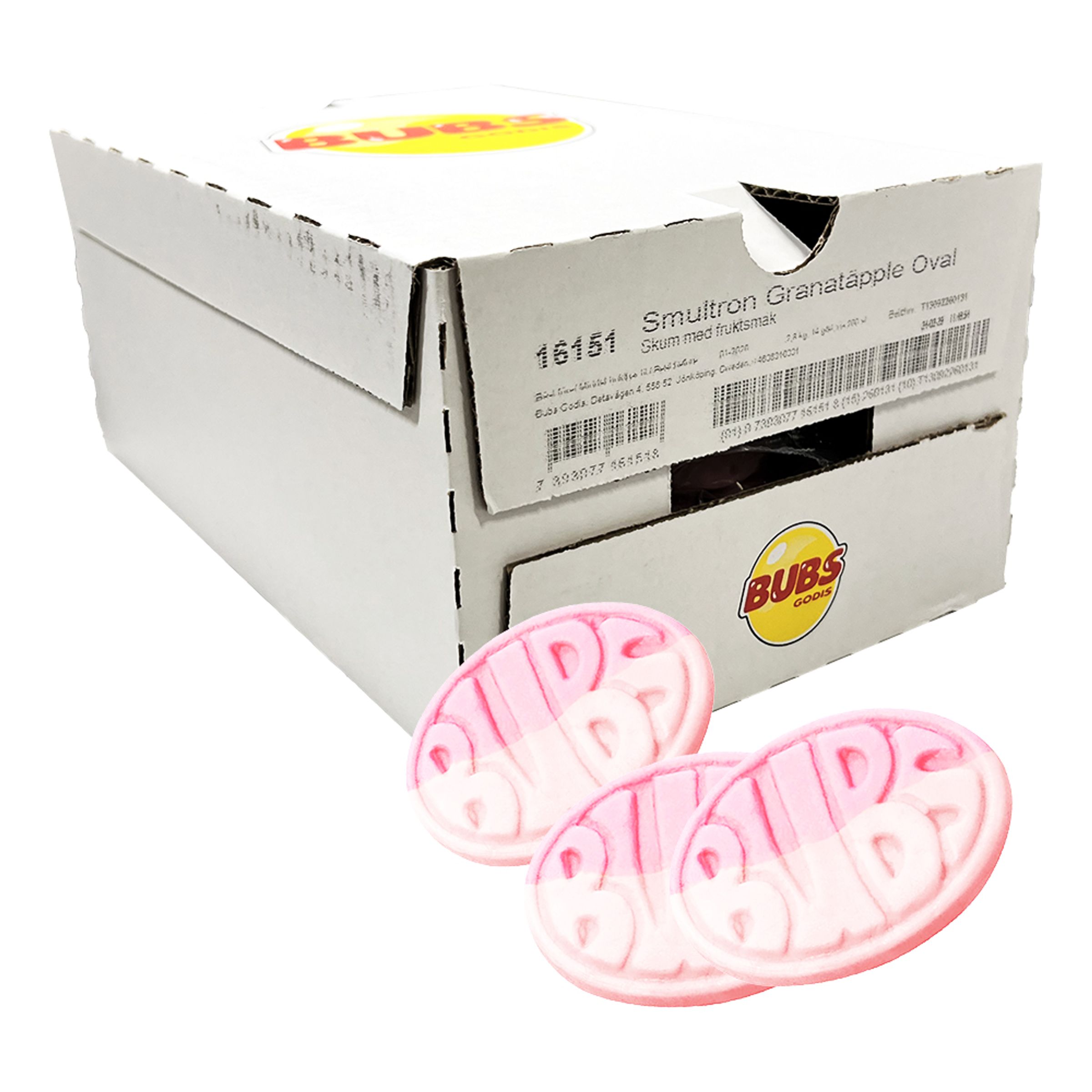 Bubs Smultron Granatäpple Ovaler Storpack - 2,8 kg