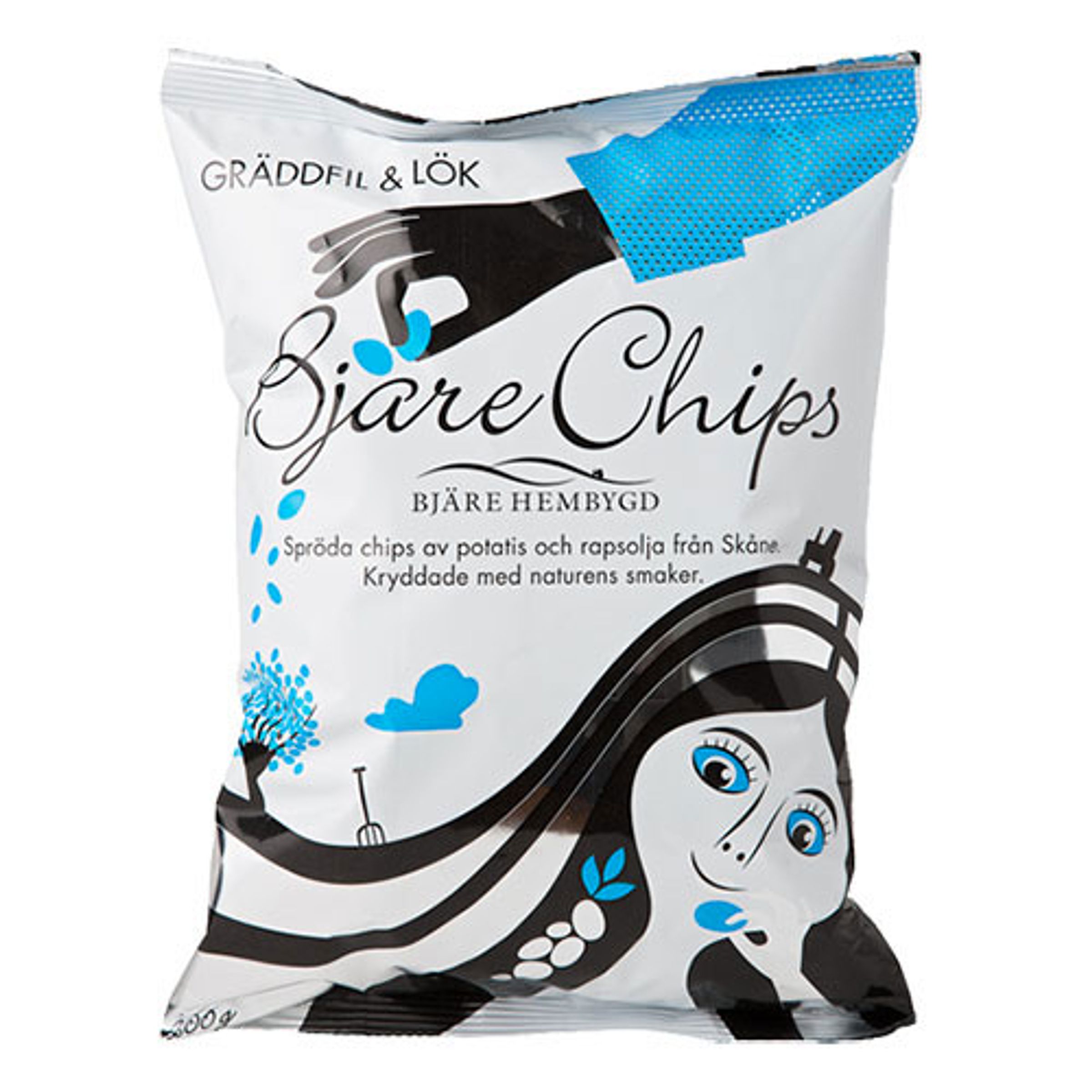 Bjäre Chips Gräddfil och Lök - 200 gram