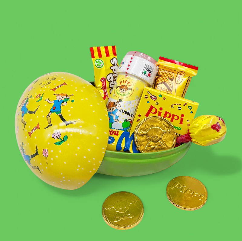*FÖRBOKAS* Påskägg Pippi Långstrump med godis och såpbubblor