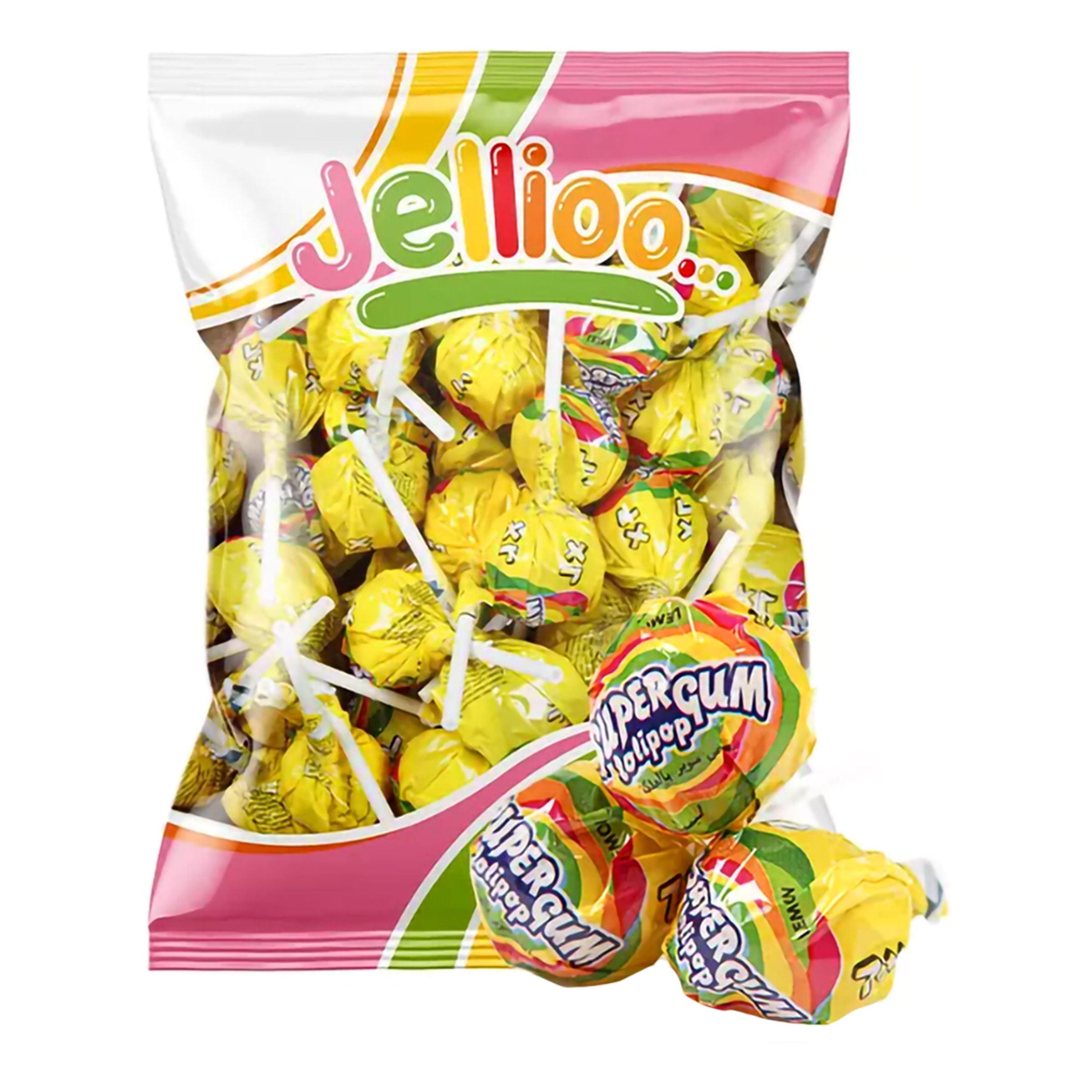 Jellioo Super Gum Lollipop Lemon Storpack - 1 kg