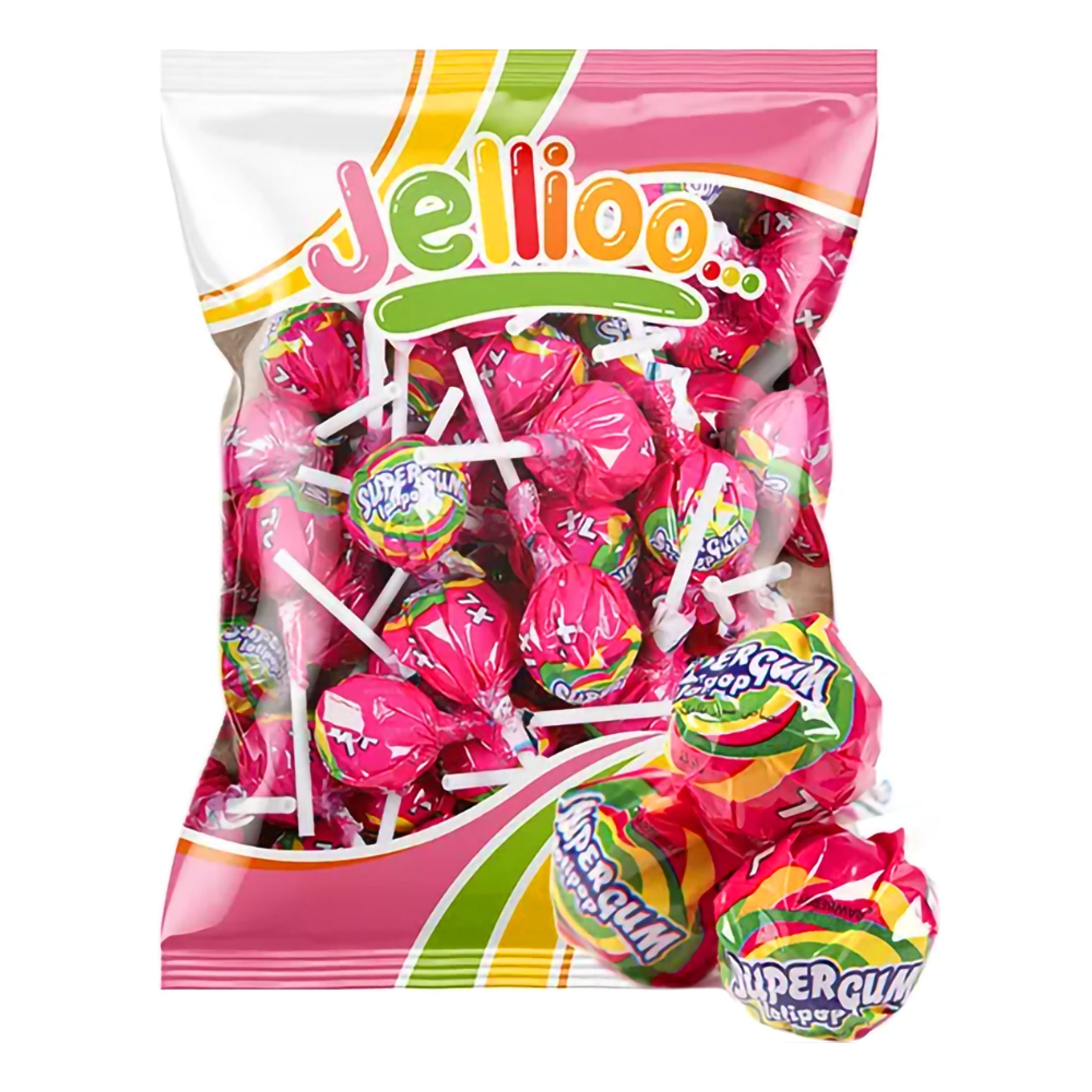 Jellioo Super Gum Lollipop Strawberry Storpack - 1 kg