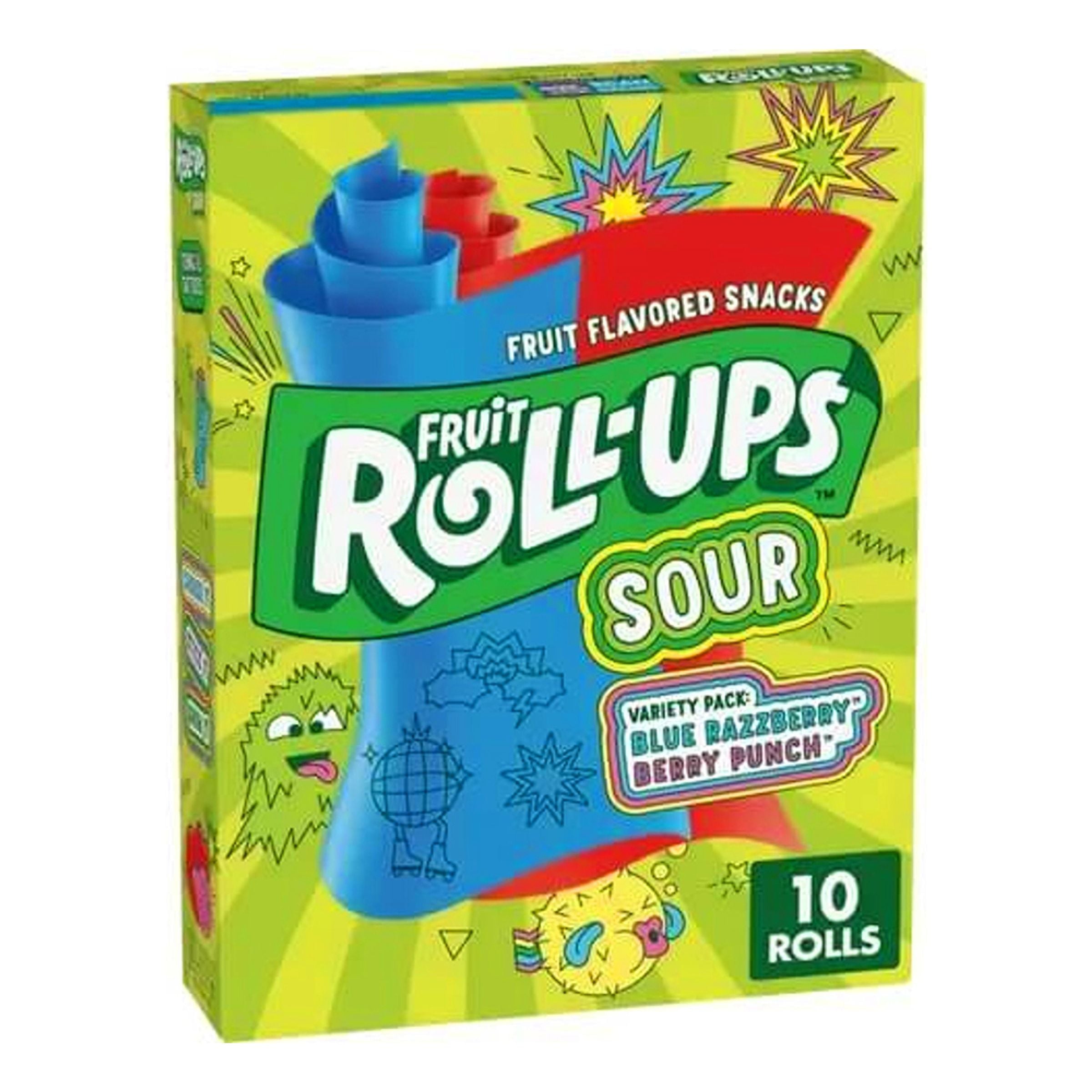 Fruit Roll-Ups Sour Blue Raspberry Berry Punch - 141 g