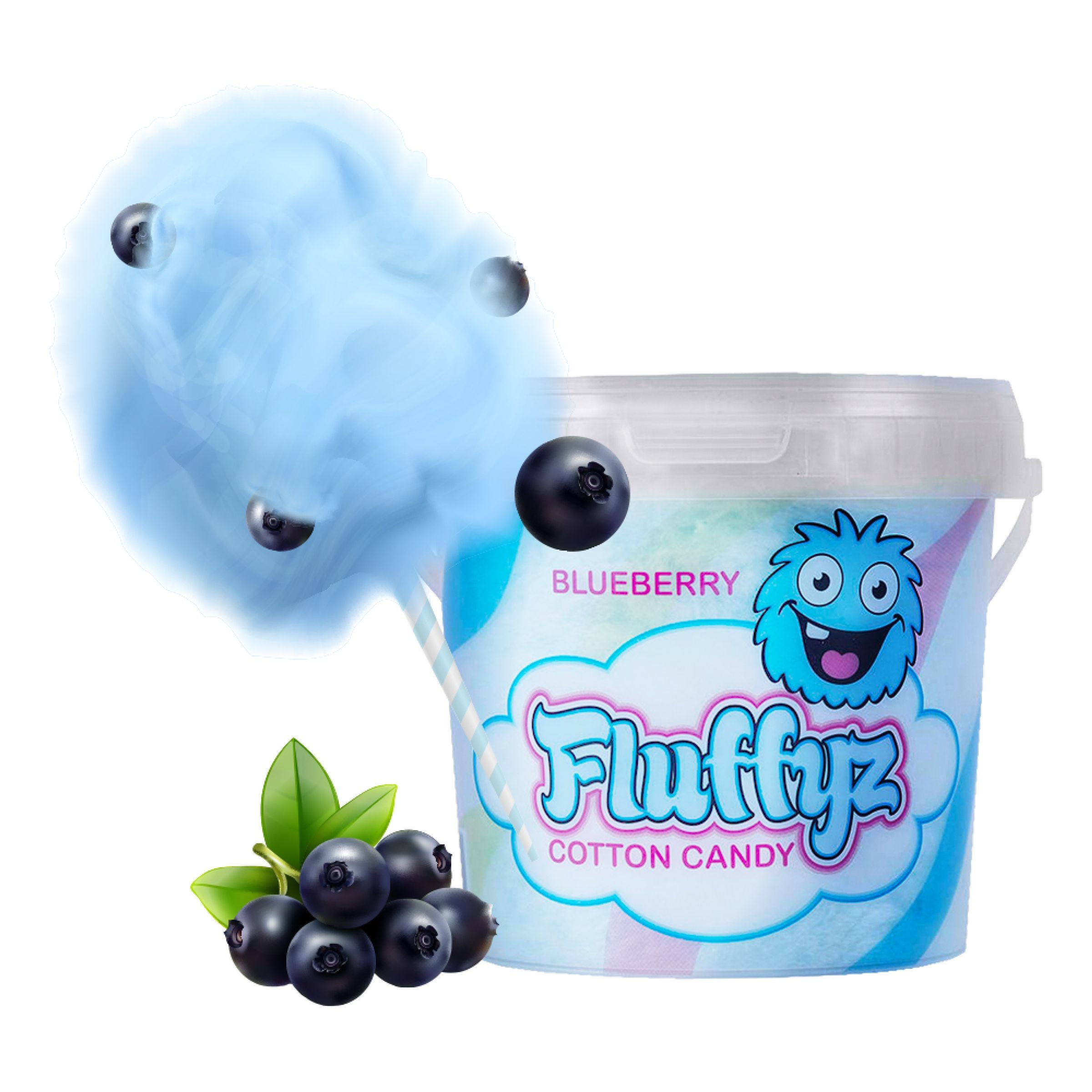 Fluffyz Sockervadd Blåbär - 50 g