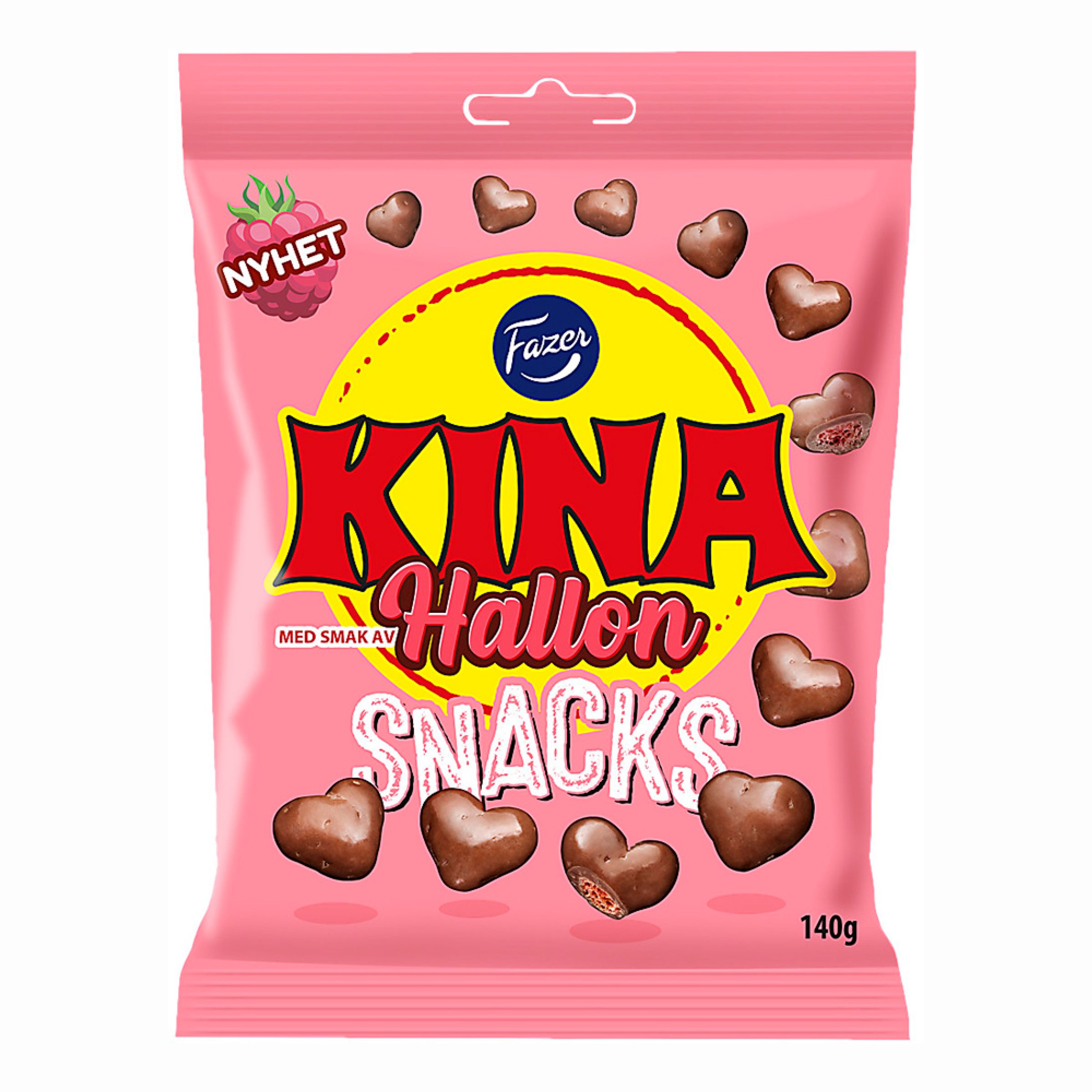 Fazer Kina Snacks Hallon - 140 g