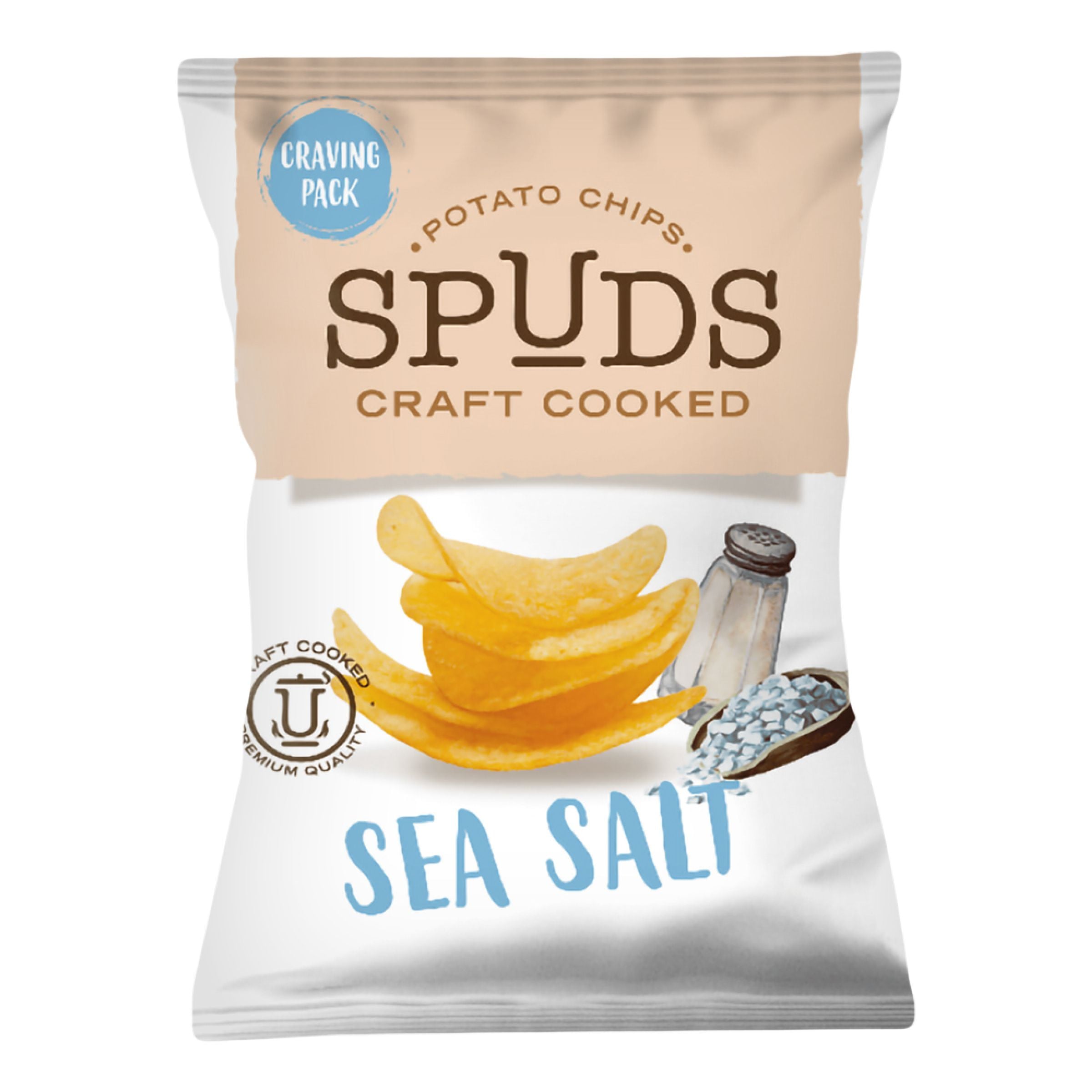 Spuds Craft Cooked Chips Sea Salt - 145 g