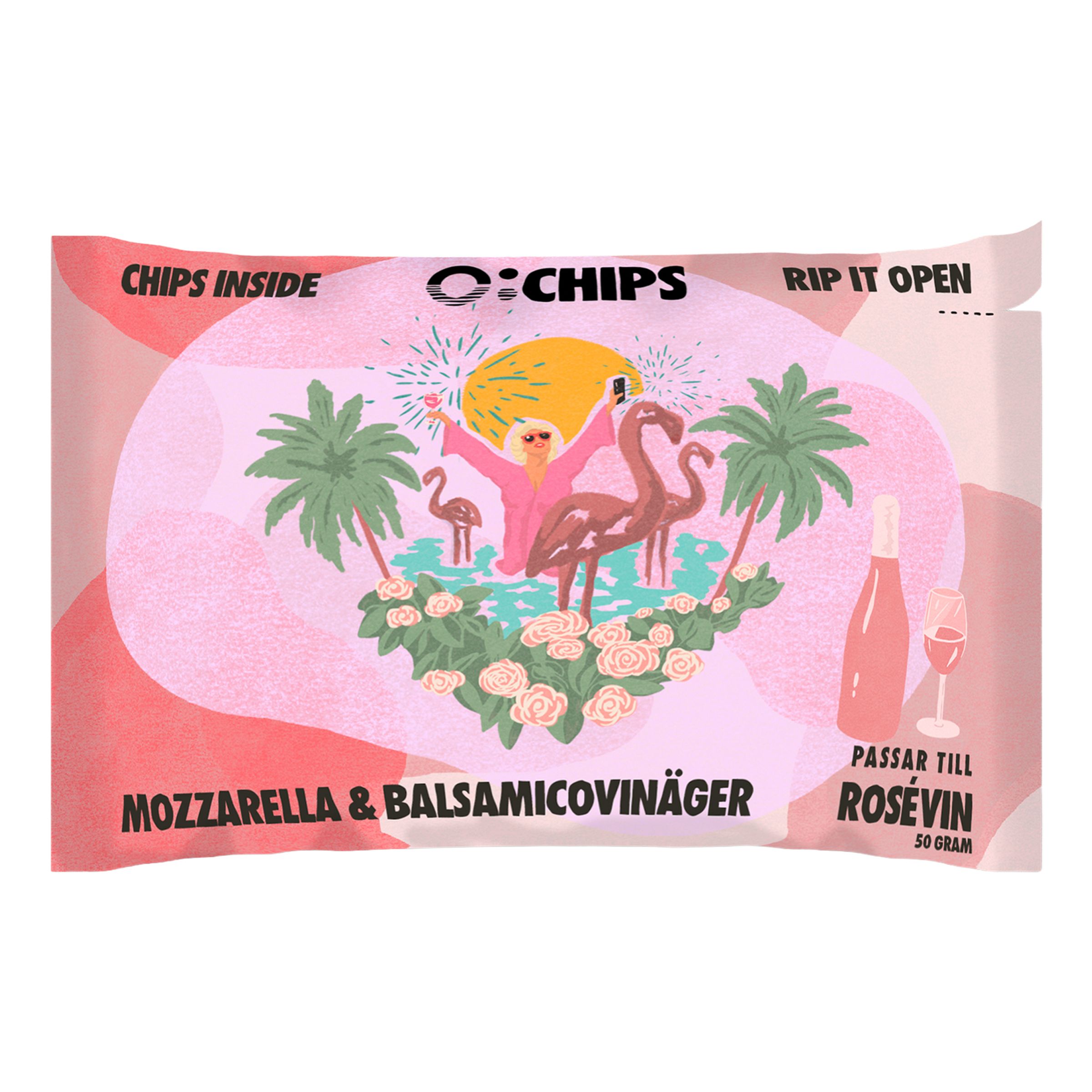 Ö-Chips Rose Mozzarella & Balsamicovinäger - 50 g