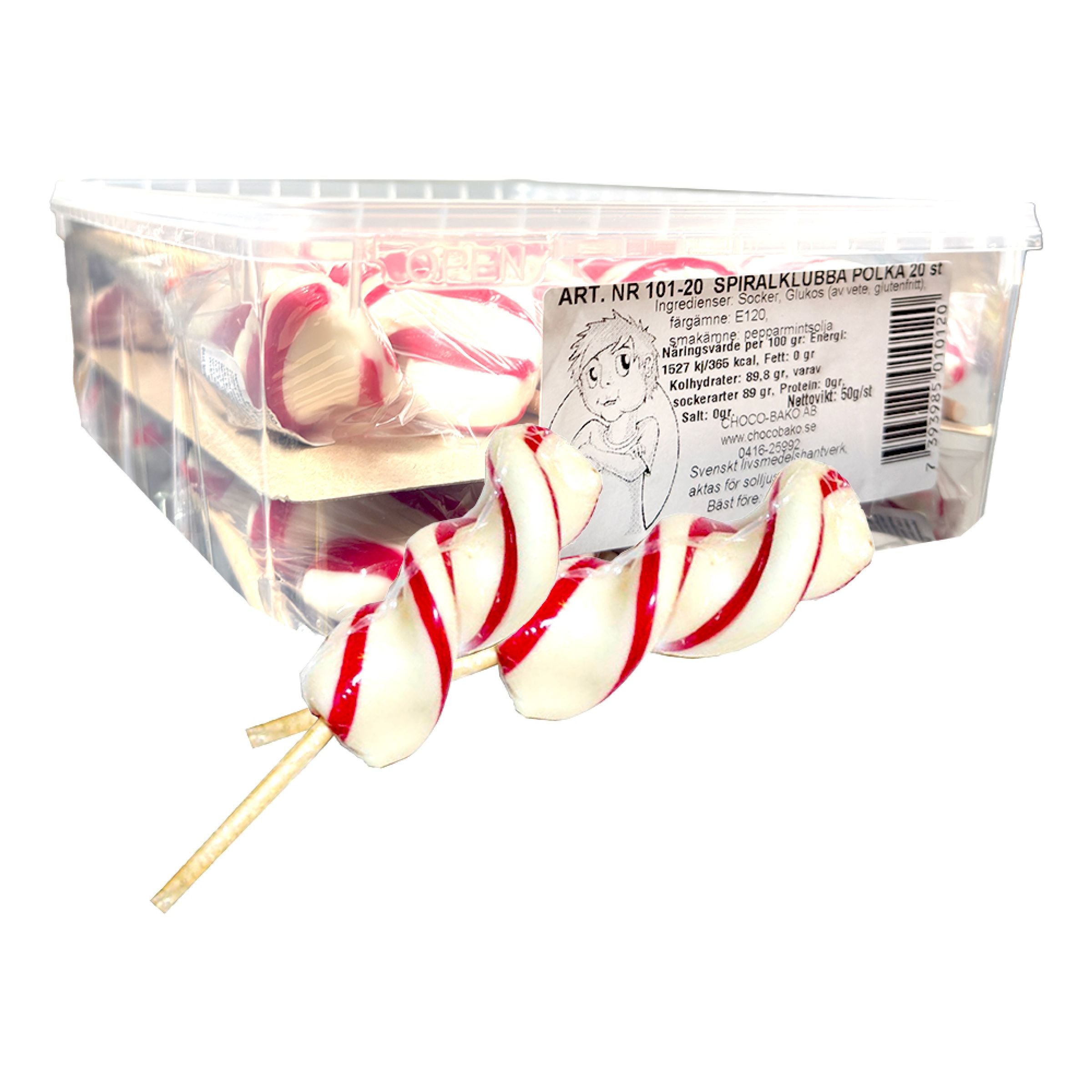 Spiralklubba Polka Storpack - 20 x 50 g