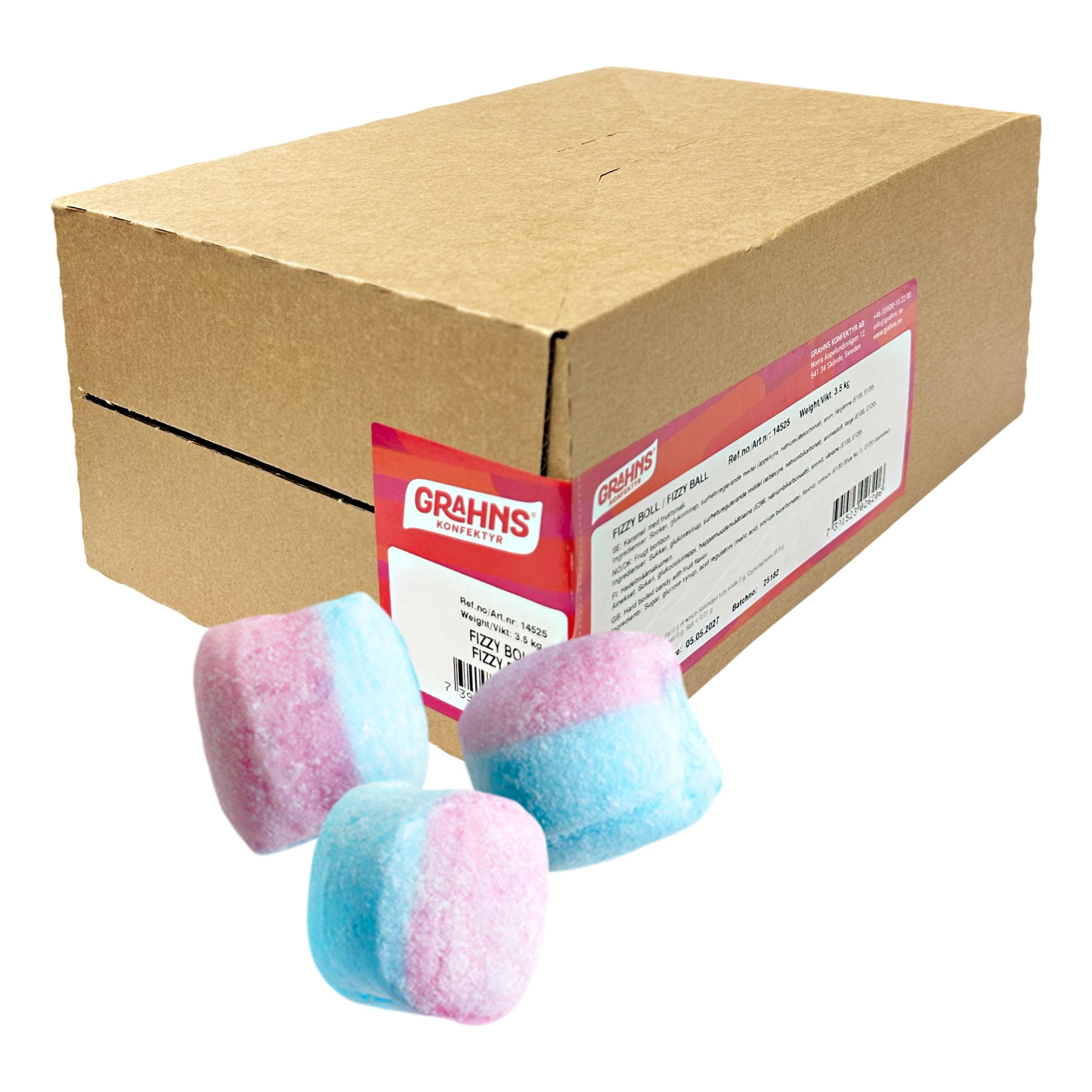 Grahns Fizzyboll Godis Storpack - 3,5 kg