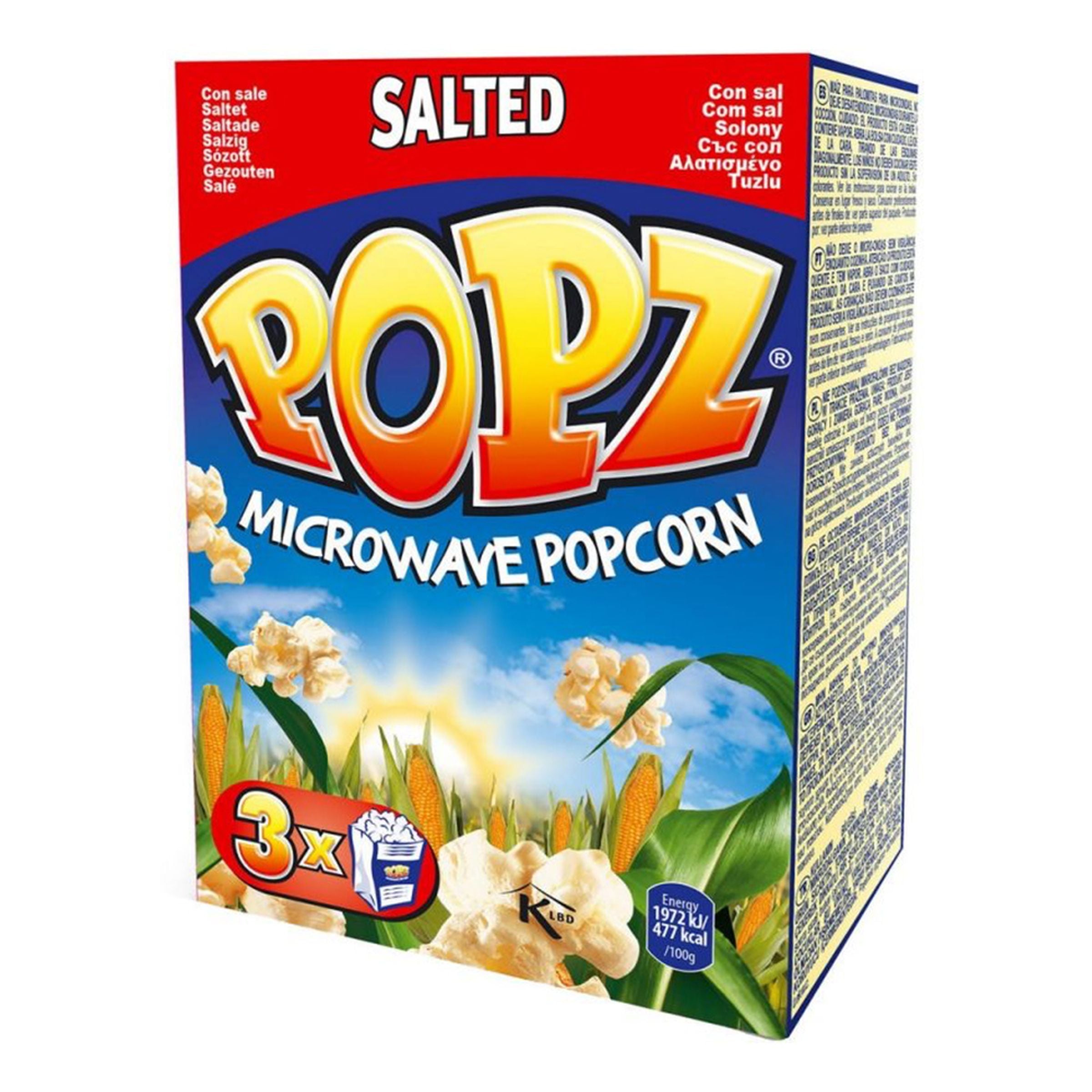 Popz Micropopcorn Salt - 3 x 85 g
