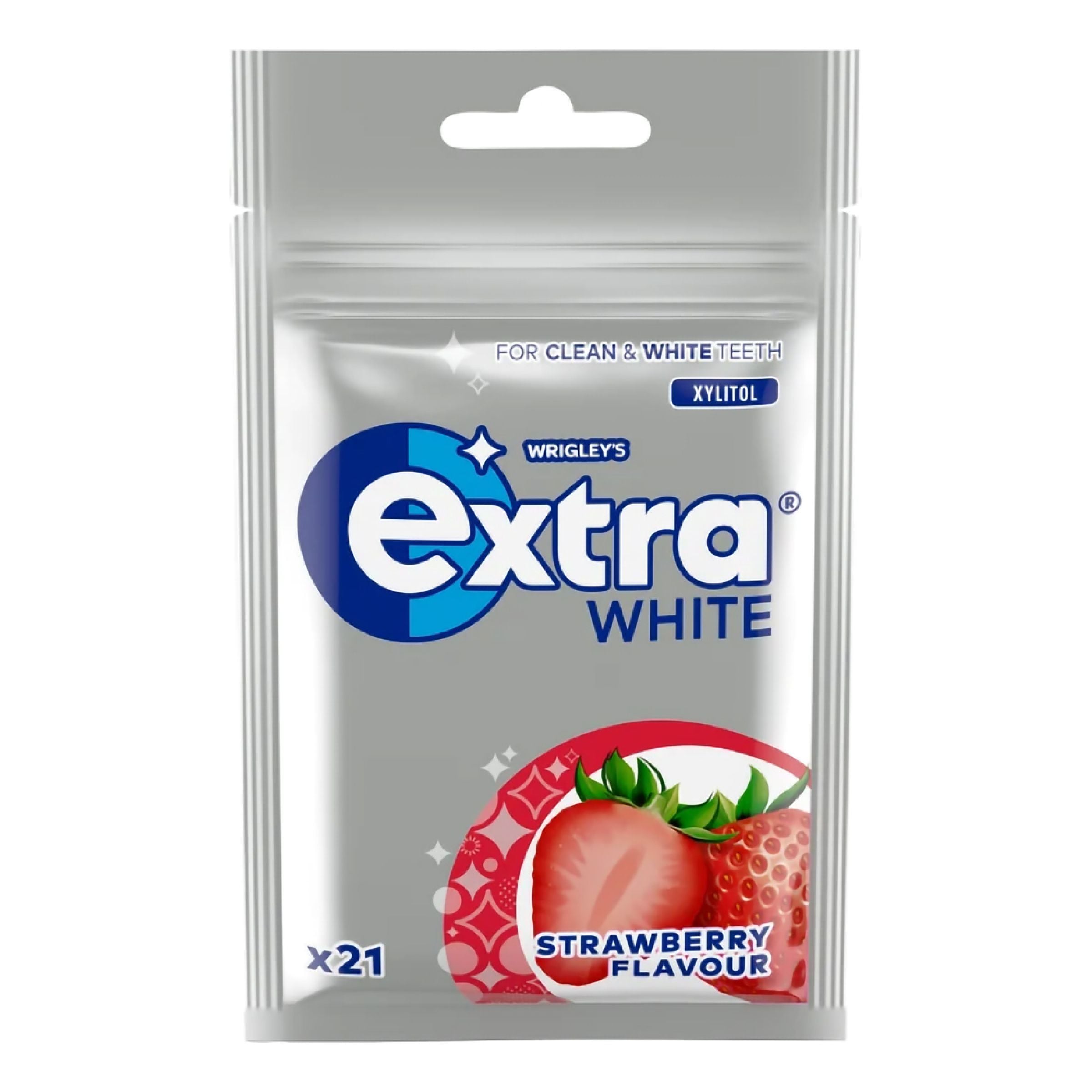 Extra White Strawberry Tuggummi - 29 g