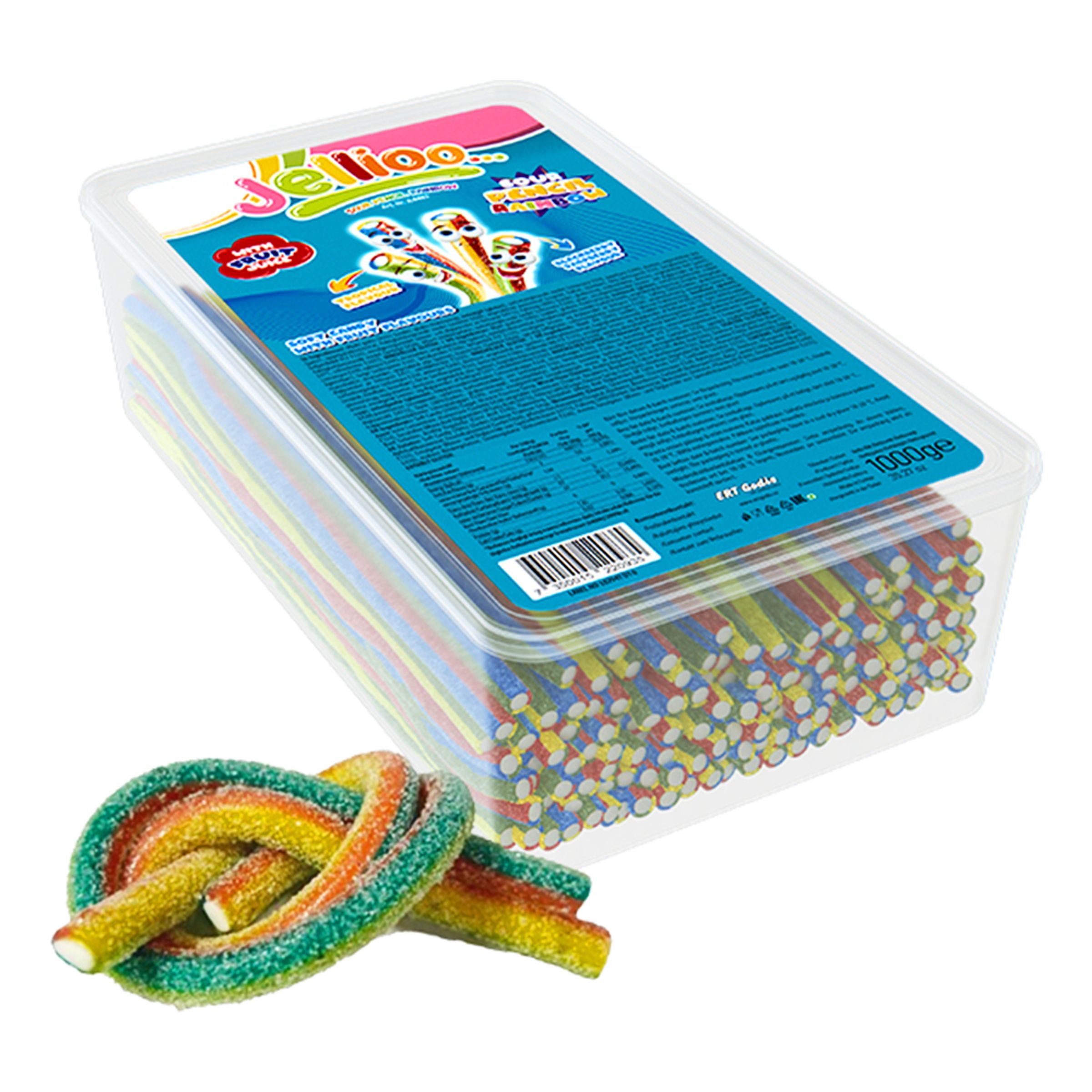 Jellioo Sour Pencil Rainbow Storpack - 1 kg